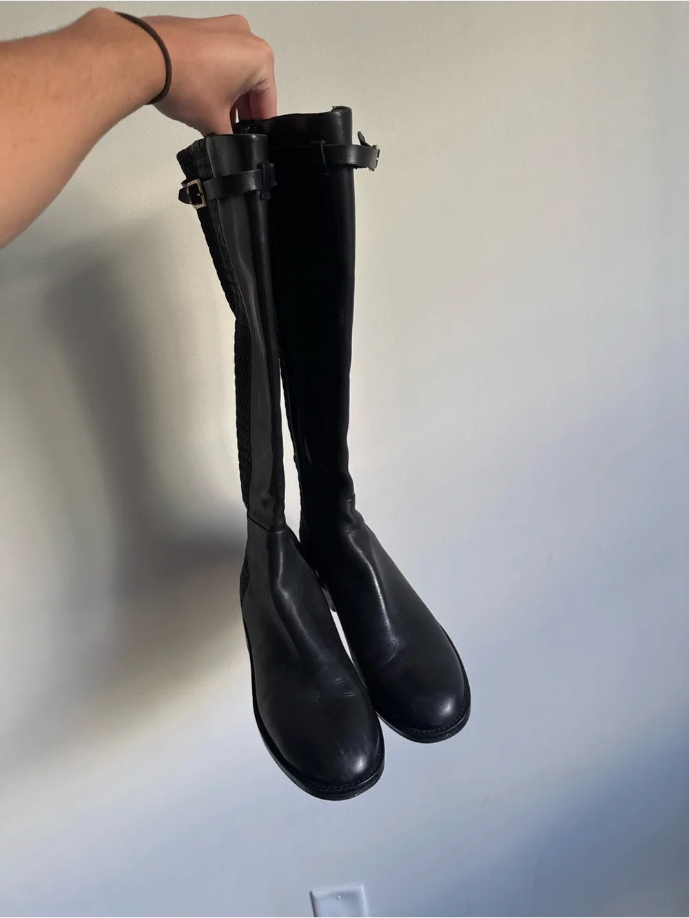 Gorgeous Cole Haan Black Knee High Leather Stretch Boots